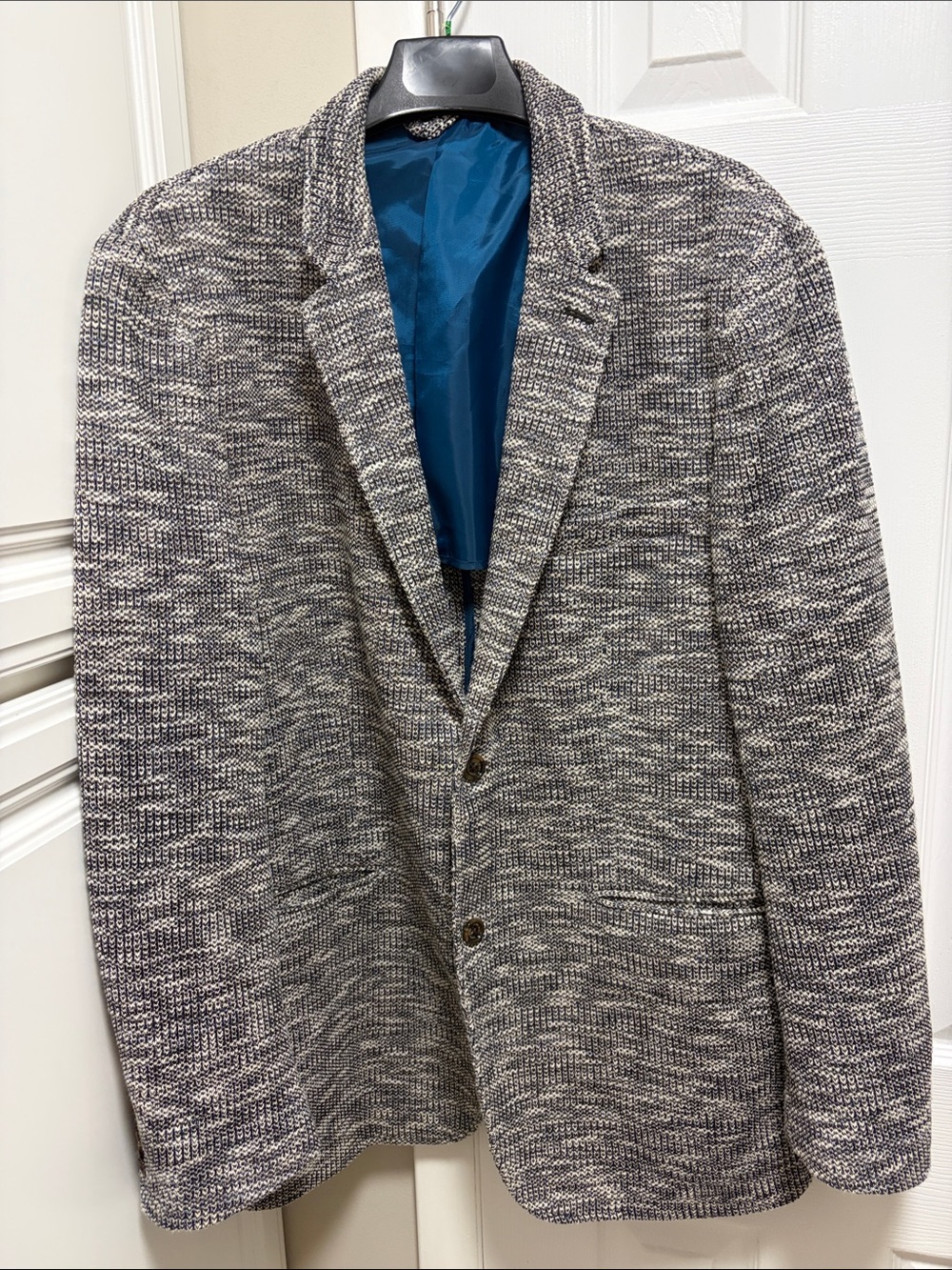 EUC Tasso Elba Men's Gray Knit Blazer - Casual Tailored Jacket
